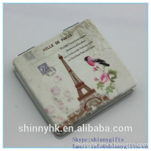 wholesale square compact mirror with paris pattern